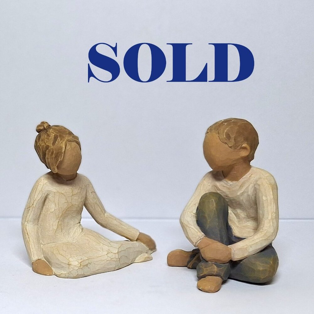 Willow Tree - "Thoughtful" and "Caring Child" Together